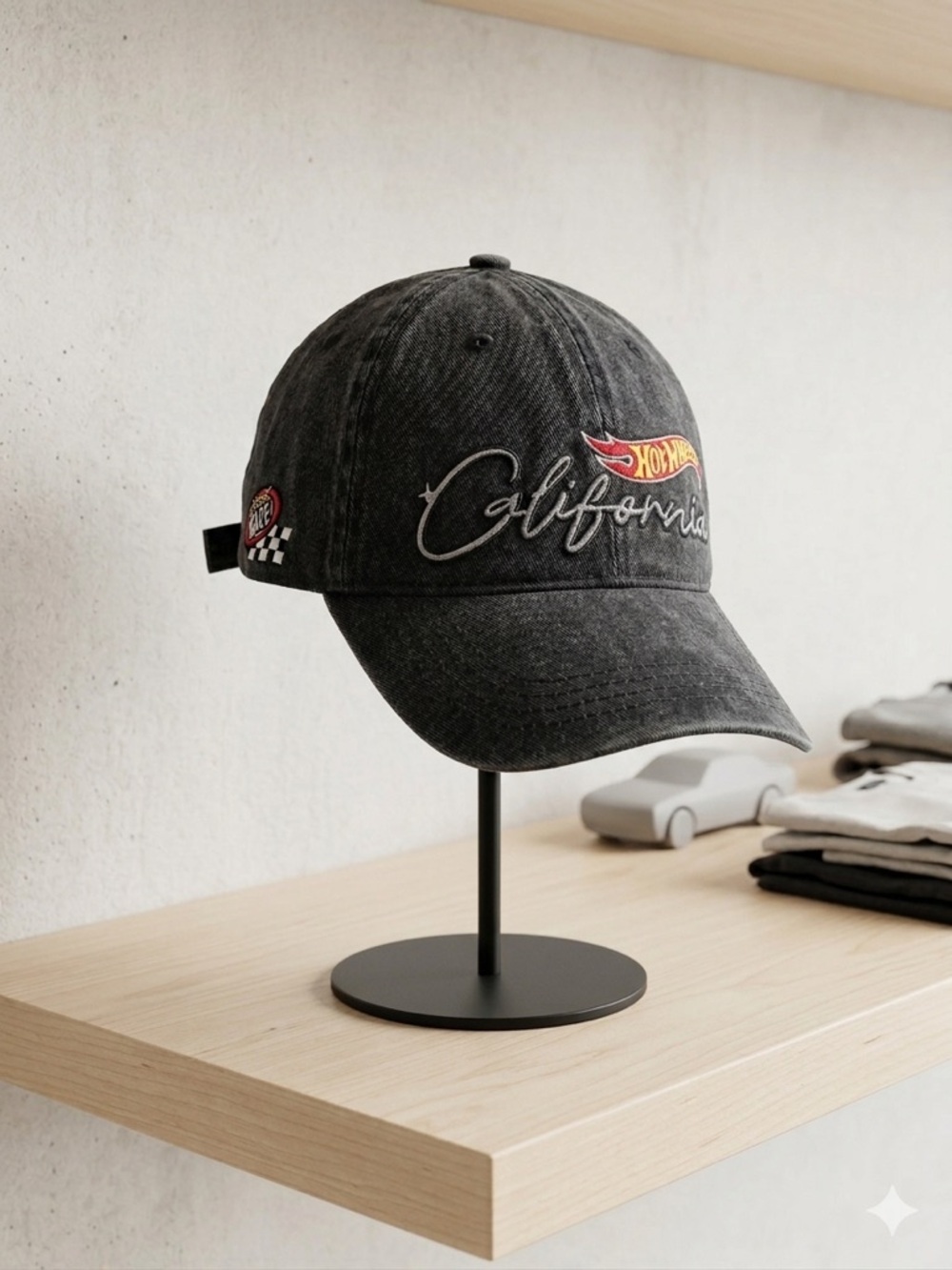 Zara x Hotwheels Kids California Racing Baseball Cap Black Hat 52cm Ages 5-9